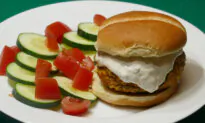 Moroccan Burgers With Cucumber Slices and Tomatoes