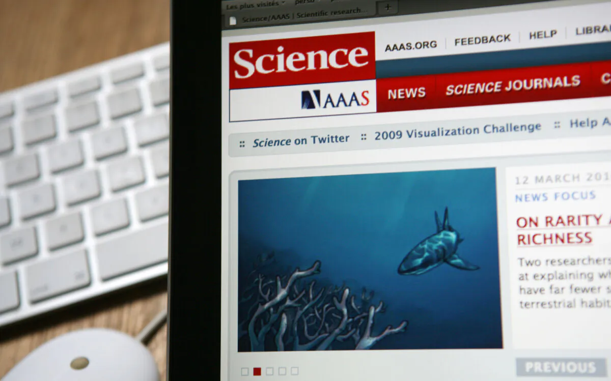The internet homepage of the U.S. scientific magazine Science taken in Paris on March 17, 2010. (Loic Venance/AFP via Getty Images)