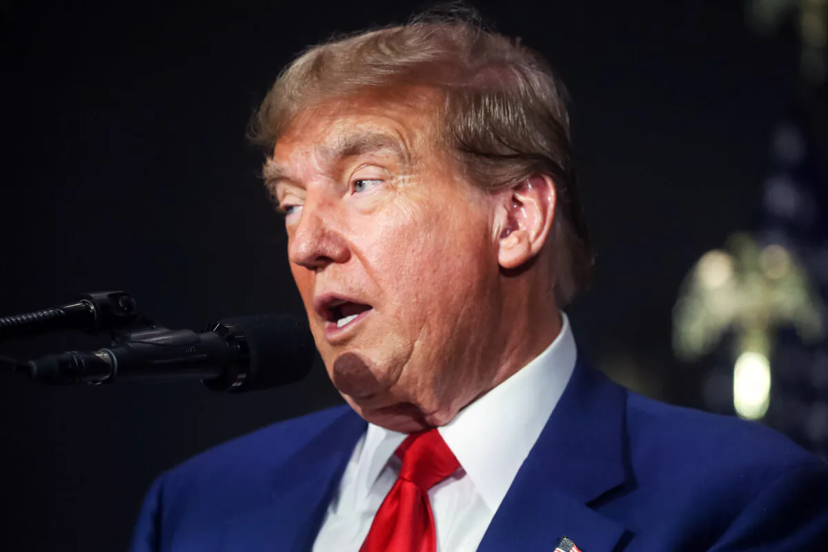 Former President Donald Trump speaks at a campaign event in Grand Rapids, Mich., on April 2, 2024. (Spencer Platt/Getty Images)
