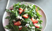 Arugula and Strawberry Salad With Pistachios, Mint, and Feta