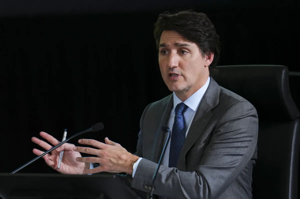 Prime Minister Justin Trudeau appears as a witness at the Foreign Interference Commission in Ottawa on April 10, 2024. (The Canadian Press/Sean Kilpatrick)
