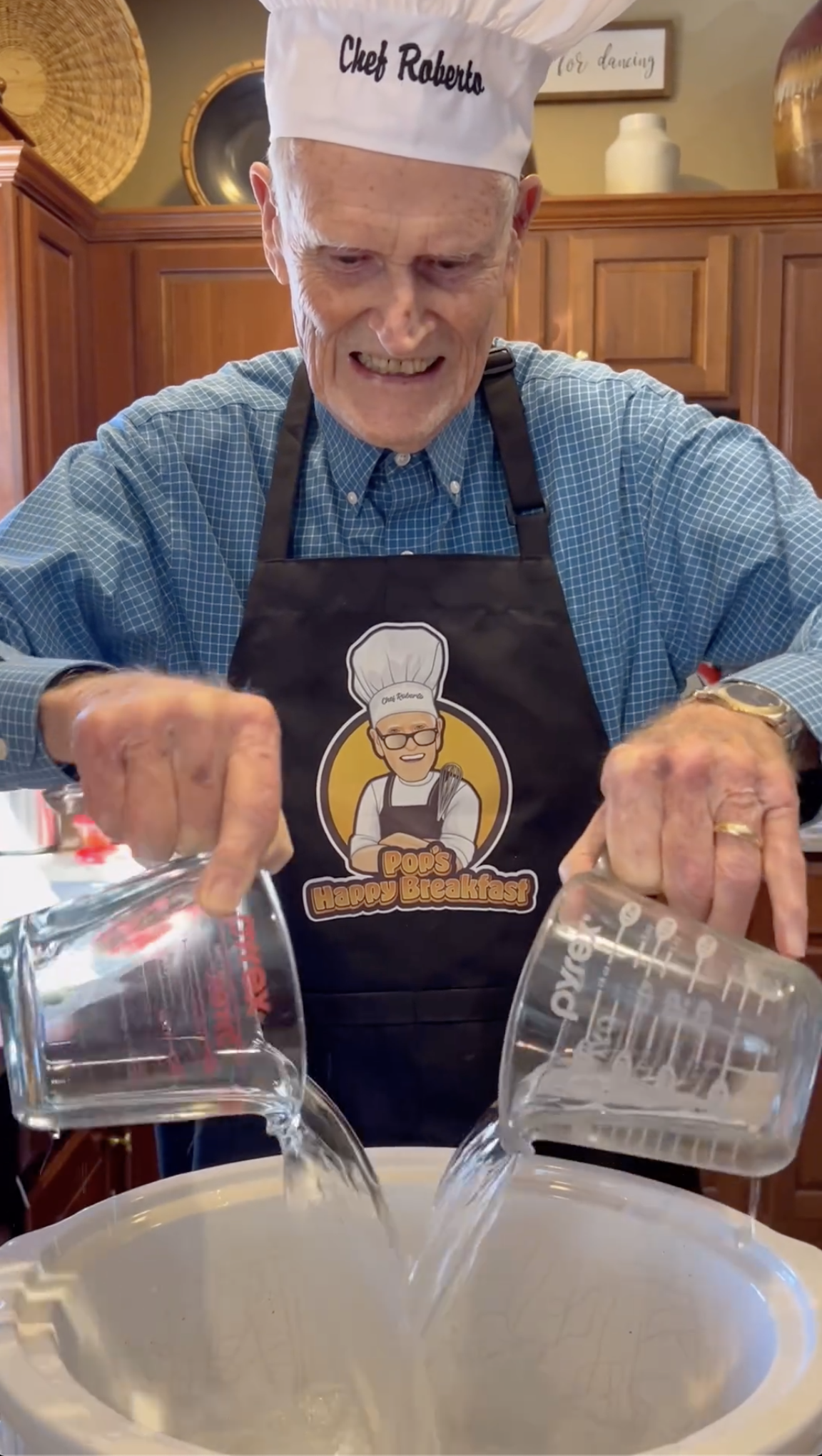 Pop also shares cooking tips with his followers.
