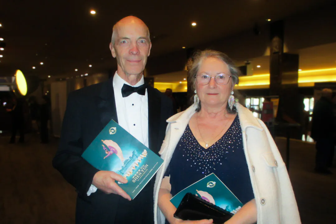 Kenneth and Marlane Noster attended Shen Yun Performing Arts at the Northern Alberta Jubilee Auditorium in Edmonton on April 14, 2024. (Caifeng Lin/The Epoch Times)
