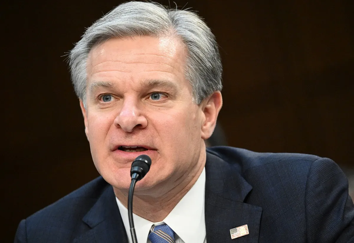FBI Director Christopher Wray testifies during a Senate Select Committee on Intelligence on the "Annual Worldwide Threats Assessment" in the Hart Senate Office Building on Capitol Hill in Washington on March 11, 2024. (Mandel Ngan/AFP via Getty Images)