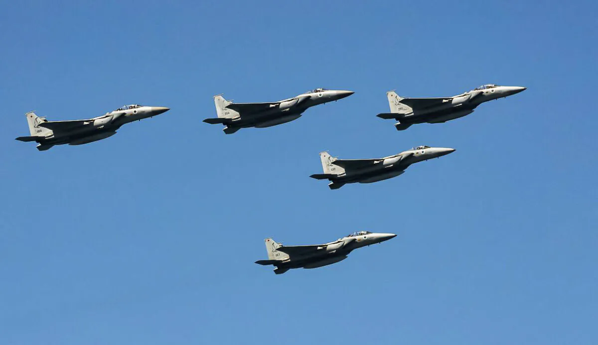 F-15 fighter jets, in a file photo. (Jack Guez/AFP via Getty Images)