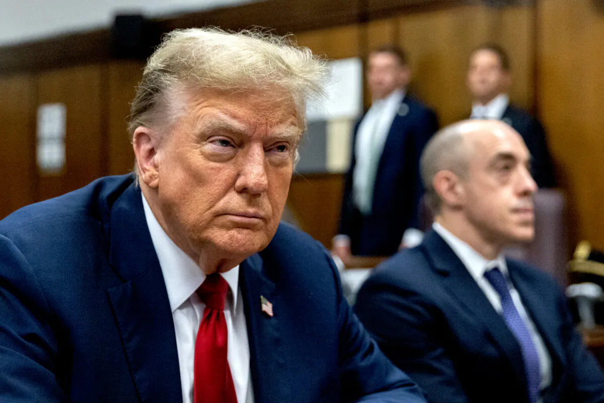 Former U.S. President Donald Trump appears ahead of the start of jury selection at Manhattan Criminal Court in New York City on April 15, 2024. (Jeenah Moon-Pool/Getty Images)