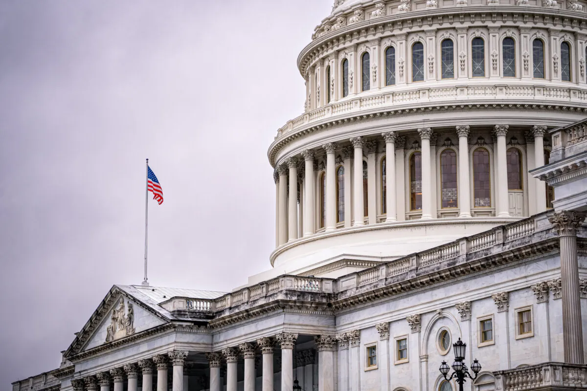The U.S. Capitol building during a rainy day in Washington on April 2, 2024. (Madalina Vasiliu/The Epoch Times)