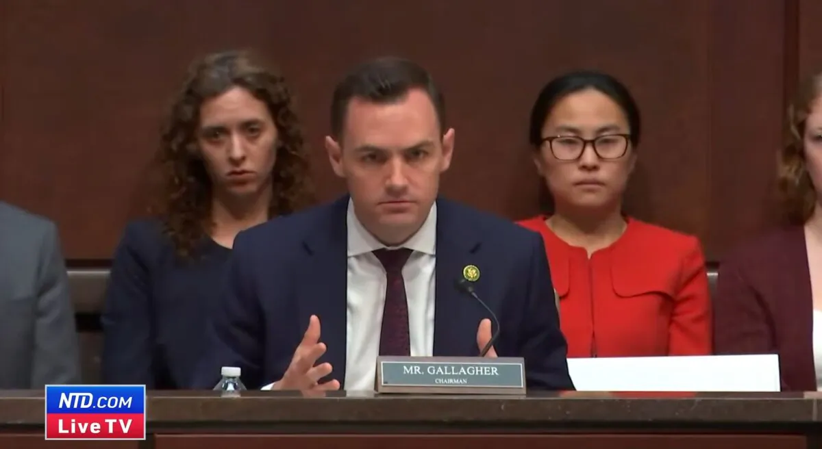 Rep. Mike Gallagher (R-Wis.) chairs a hearing of the House Select Committee on the Chinese Communist Party (CCP) about "The CCP's Role in the Fentanyl Crisis" on April 16, 2024. (The Select Committee on the CCP/Screenshot via NTD)