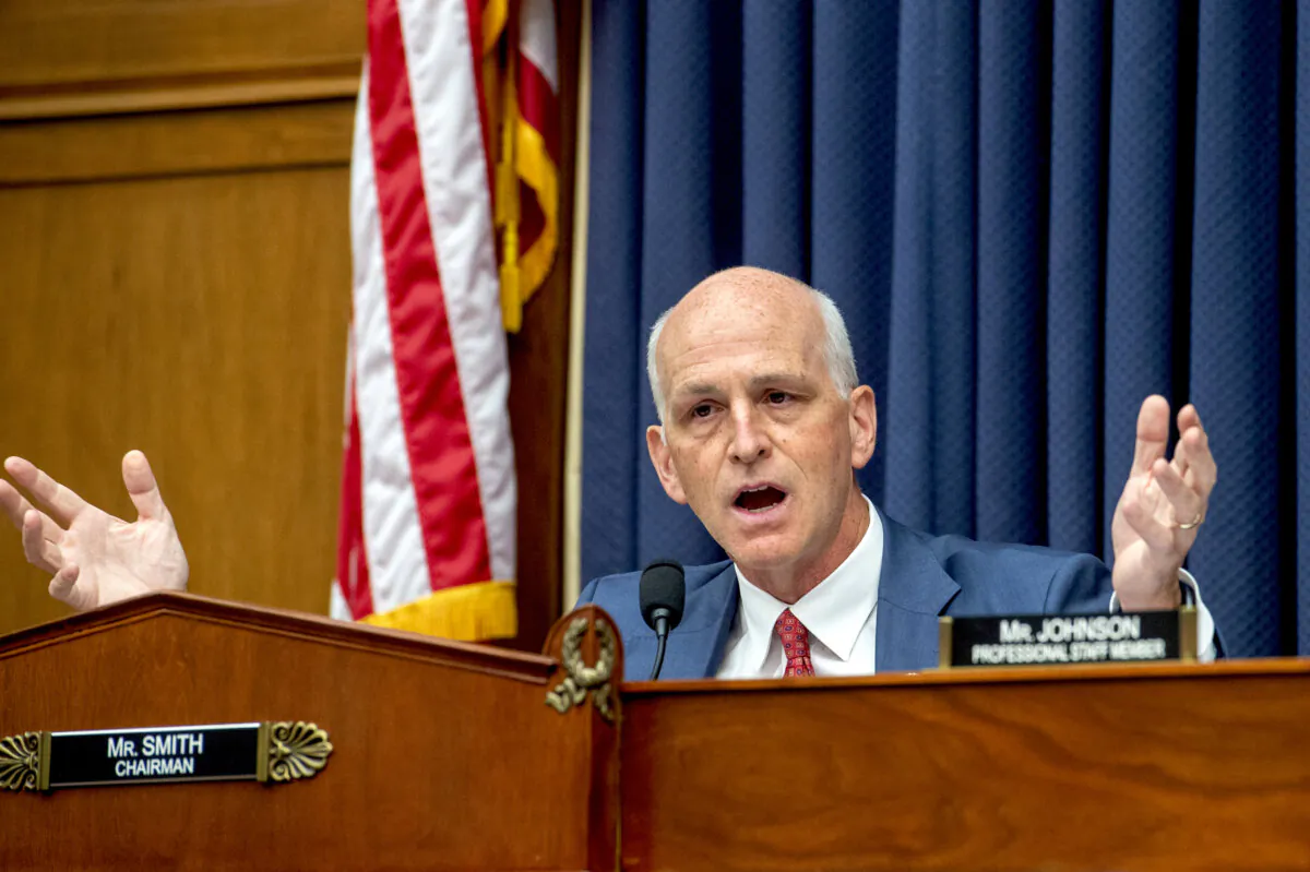Rep. Adam Smith (D-Wash.), chairman of the House Armed Services Committee, offers comments during a House Armed Services Committee hearing on “Ending the U.S. Military Mission in Afghanistan” in the Rayburn House Office Building in Washington on Sept. 29, 2021. (Rod Lamkey/Pool via Getty Images)