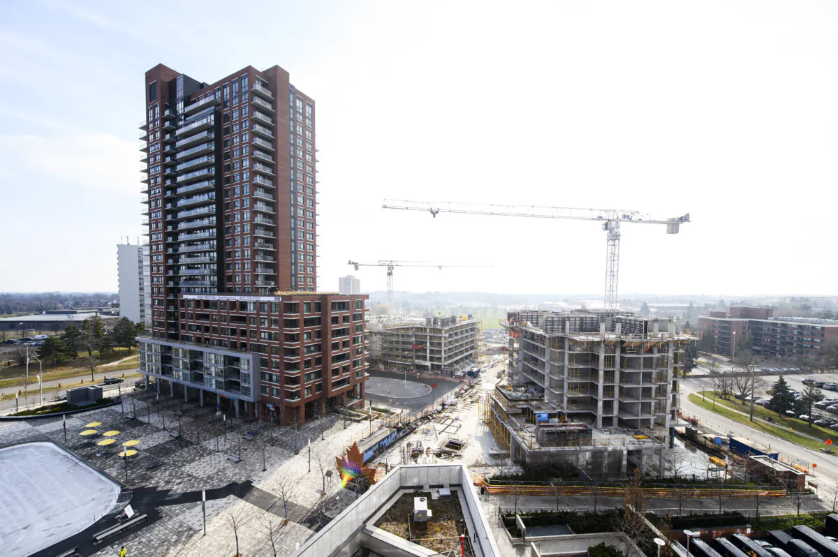 Condo construction is shown in Ajax, Ont., on Nov. 30, 2023. (The Canadian Press/Christopher Katsarov)