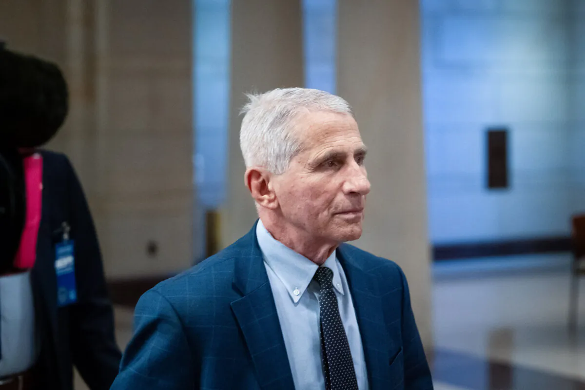 Former director of the National Institute of Allergy and Infectious Diseases Dr. Anthony Fauci returns to a meeting where he is testifying before the Select Subcommittee on the Coronavirus Pandemic in Washington, on Jan. 8, 2024. (Madalina Vasiliu/The Epoch Times)