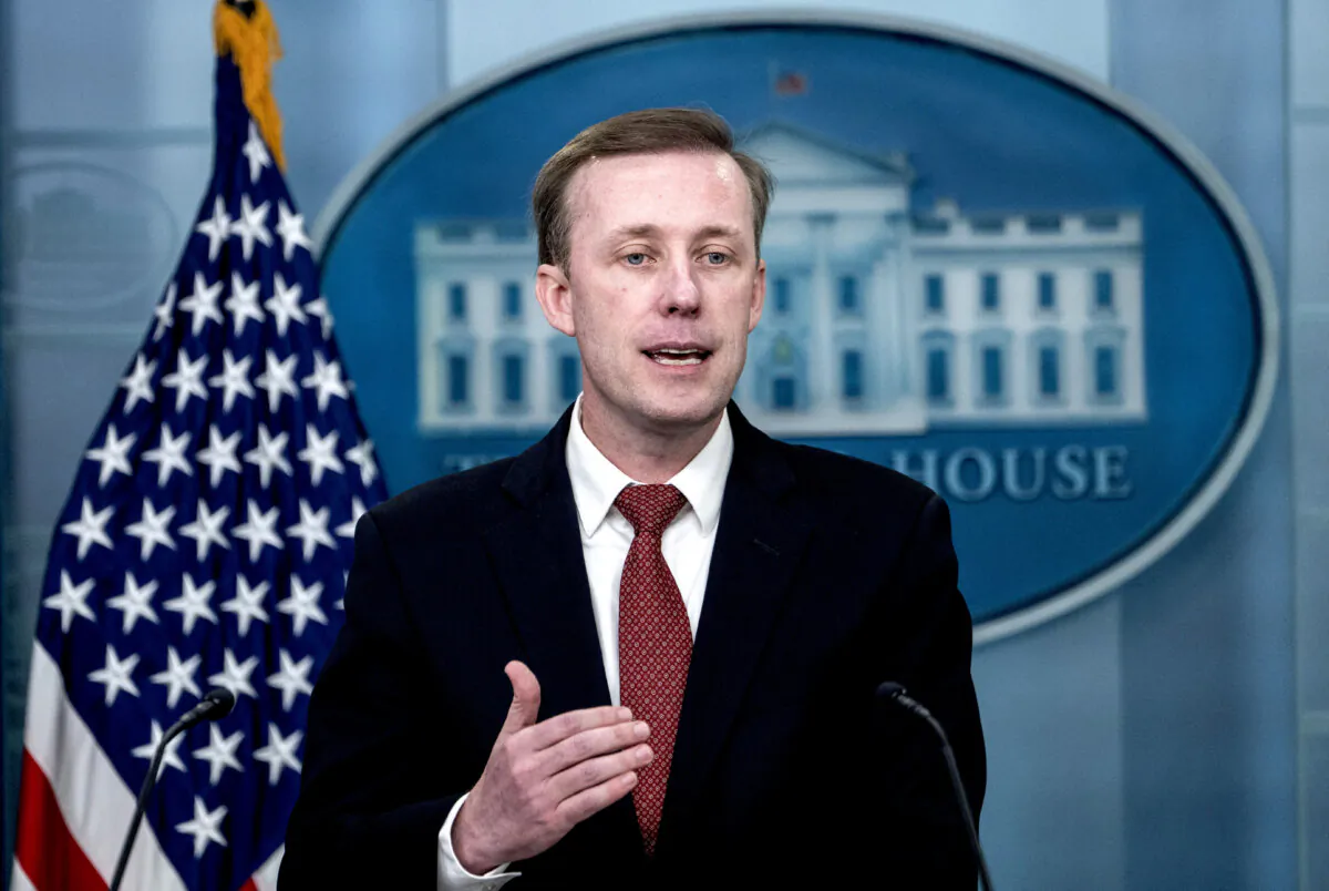 National security adviser Jake Sullivan speaks during the daily press briefing in the Brady Press Briefing Room of the White House on April 9, 2024. (Andrew Caballero-Reynolds/AFP via Getty Images)