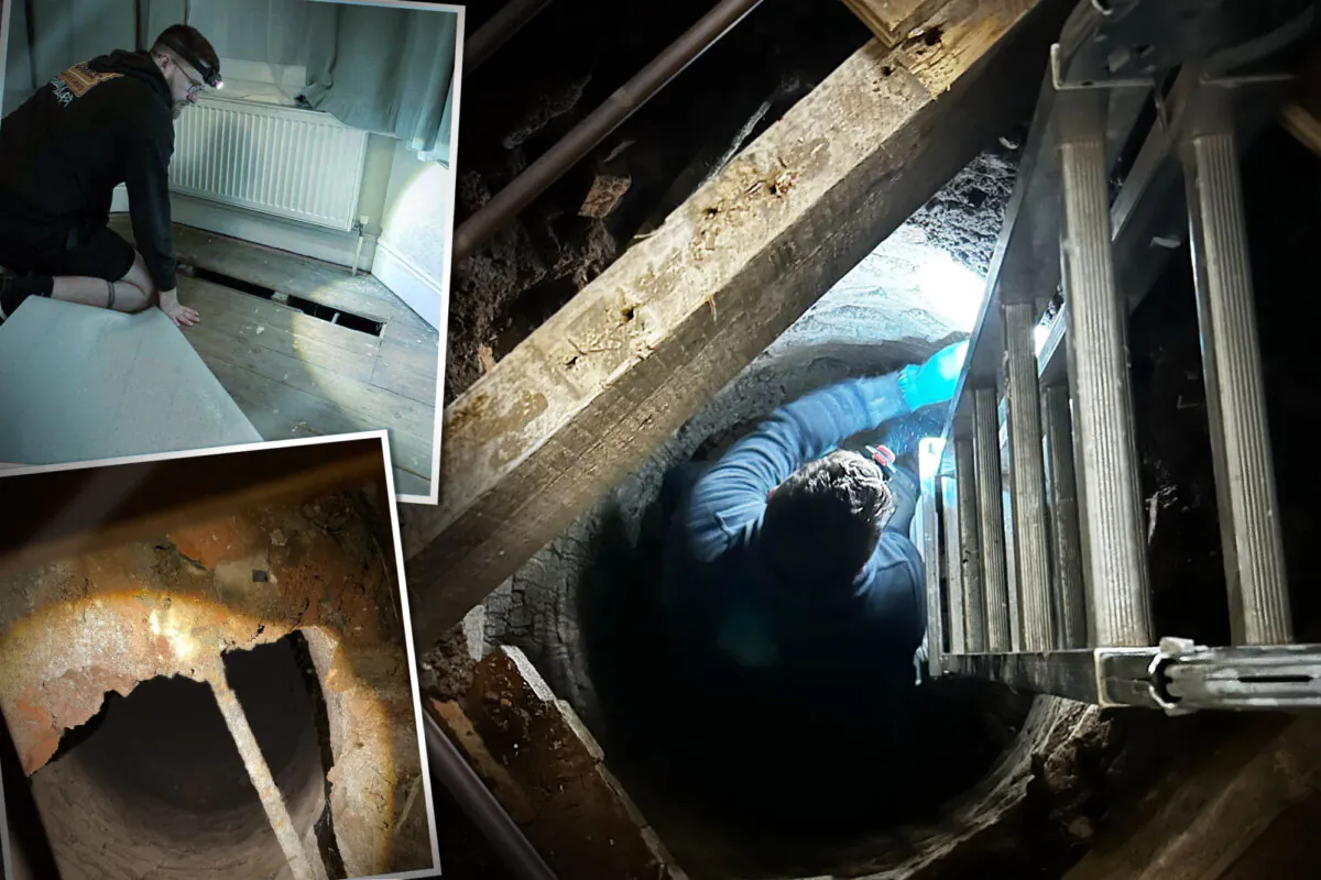 A couple in the UK stumble on a deep well while renovating their new home. (SWNS)