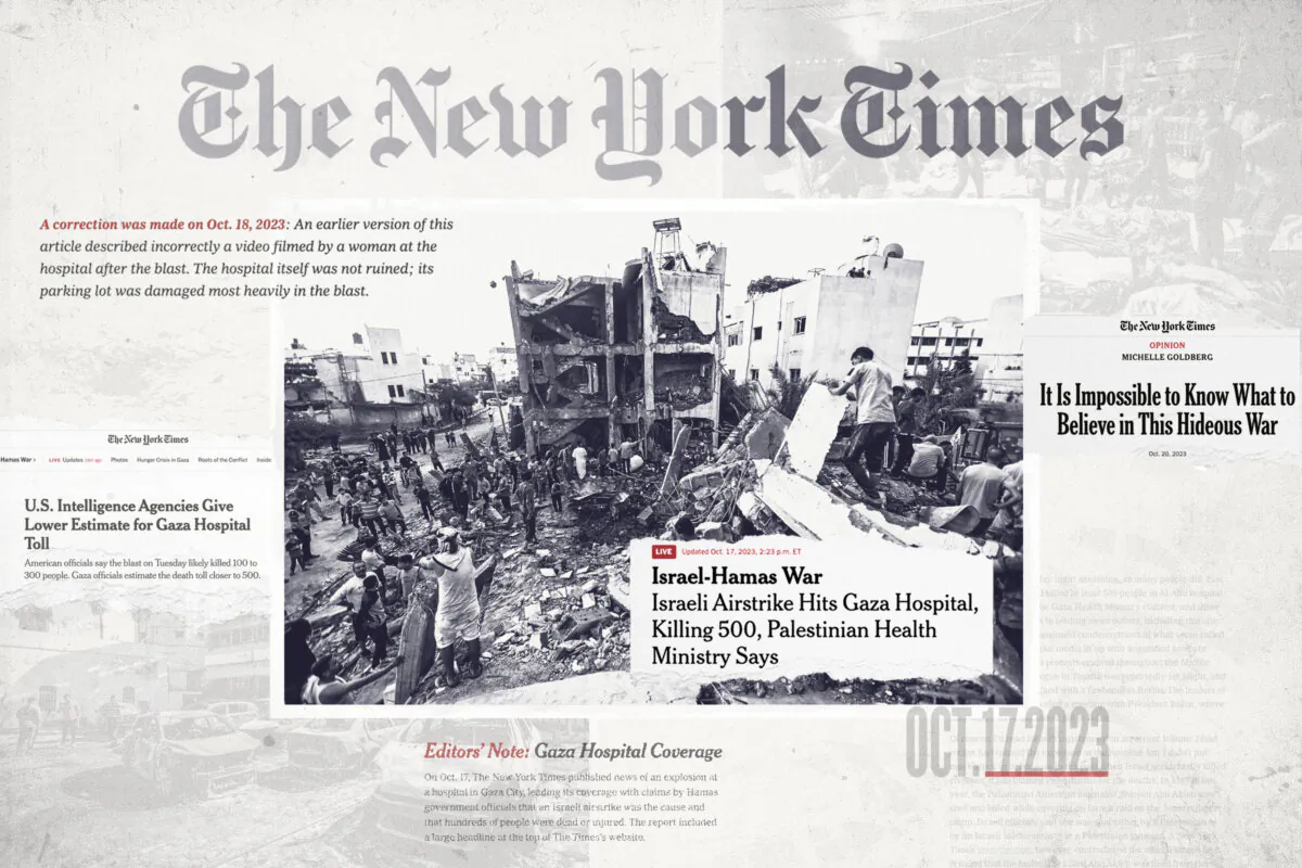 (Illustration by The Epoch Times, Getty Images, Screenshot by The Epoch Times, New York Times, Public Domain)