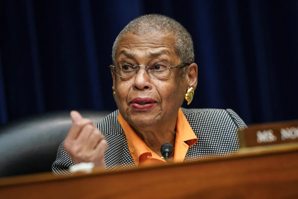 Del. Eleanor Holmes Norton (D-D.C.) speaks at the U.S. Capitol on Oct. 7, 2021. (Drew Angerer/Getty Images)