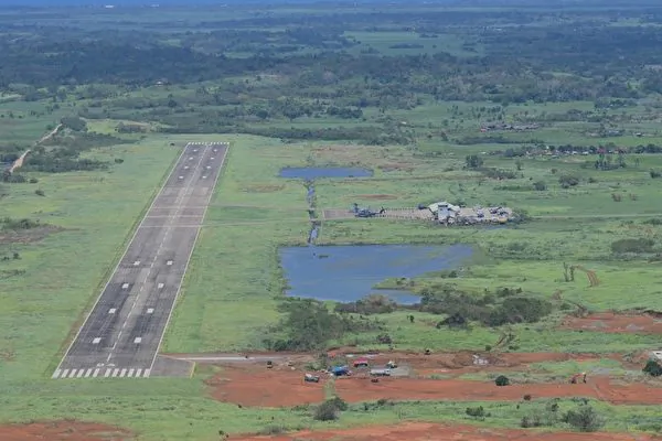 An aerial view of Lal-lo Airport in Cagayan province, northern Philippines, on Aug. 3, 2023. (Jam Sta Rosa/ Pool/AFP/Getty Images)