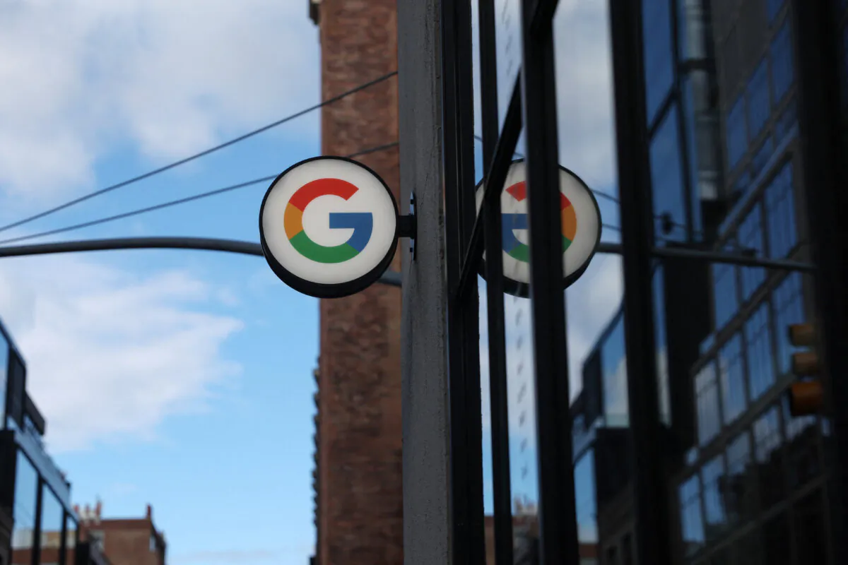 The logo of Google LLC at the Google Store Chelsea in New York on Jan. 20, 2023. (Shannon Stapleton/Reuters)