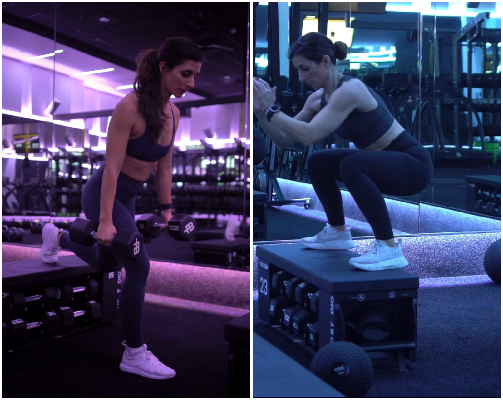 Ms. Del Valle working out.
