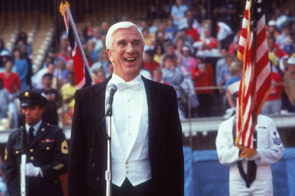 A scene from the original “Naked Gun” released in 1988. (MovieStillsDB)