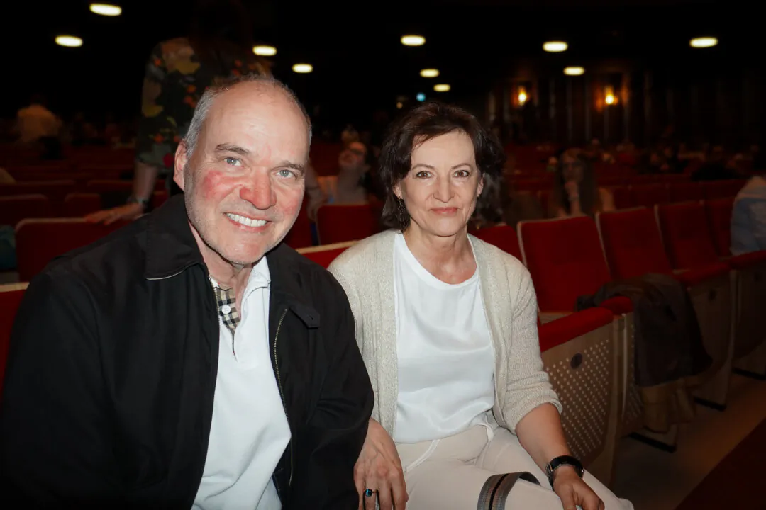 Hubert Dafflon and Magdalena Dafflon at the Shen Yun Performing Arts performance at Théâtre de Beaulieu on April 14, 2024. (NTD)