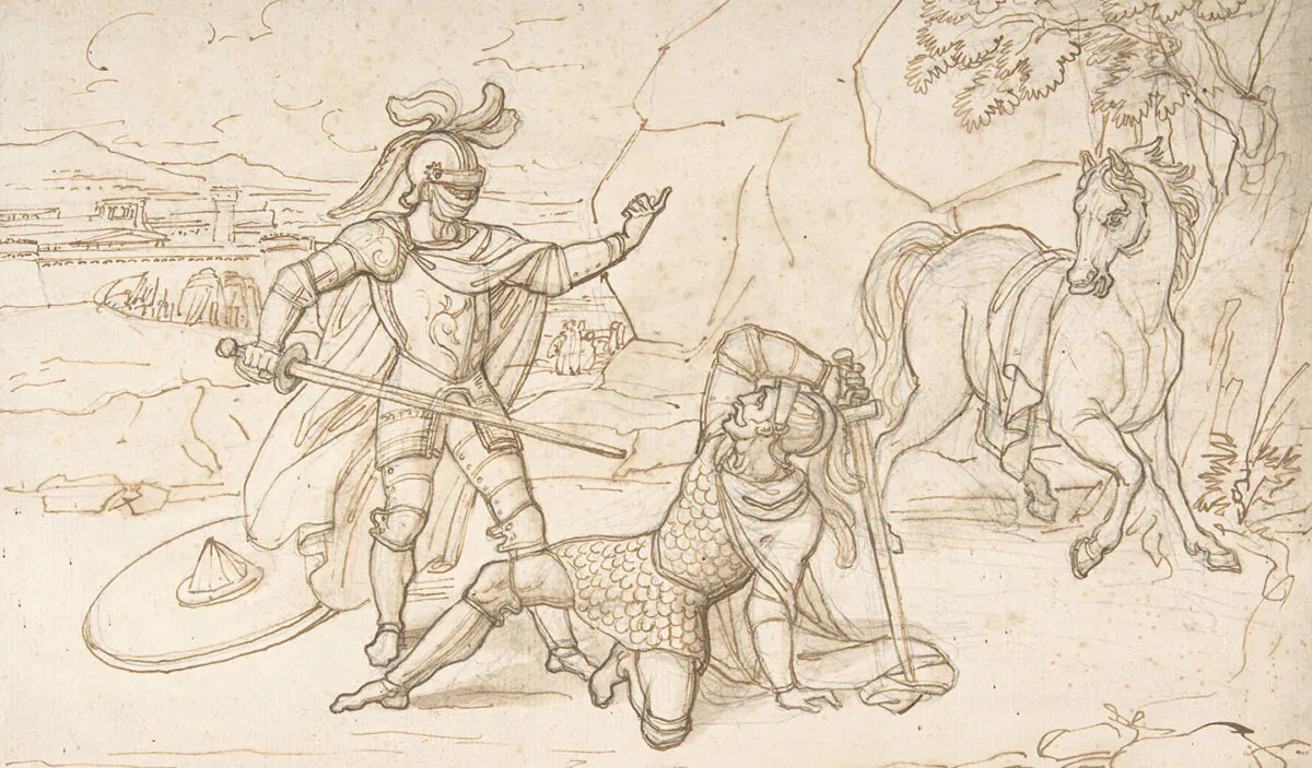 Miniver Cheevy lacks the will to reinvigorate the present with the virtues of the past. "Duel of Knights" by an unknown 19th-century artist. (Public Domain)