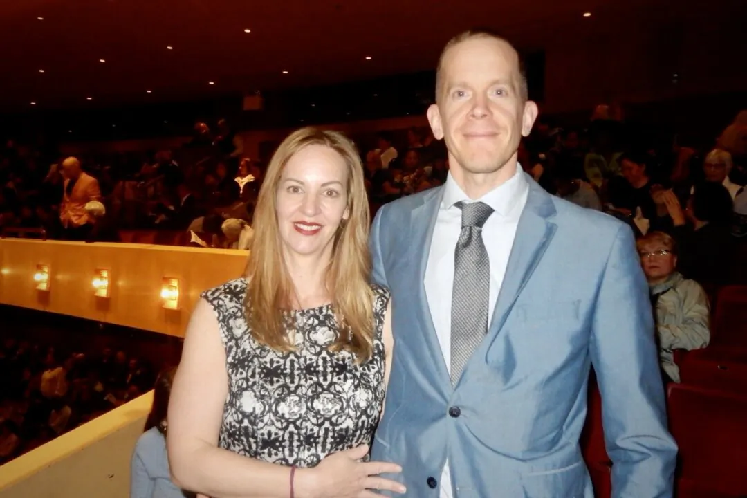 Rebecca Rosen and James Breen attended Shen Yun Performing Arts at the Performing Arts Center, Purchase College, on April 21, 2024. (Weiyong Zhu/The Epoch Times)