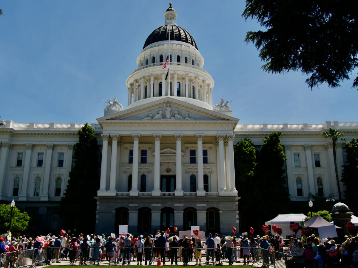 Thousands gather at California's state Capitol building for a pro-life demonstration in Sacramento on April 22, 2024. (Travis Gillmore/The Epoch Times)