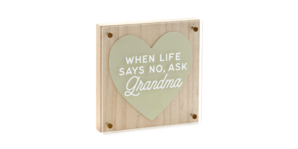Ask Grandma Layered Square Quote Sign