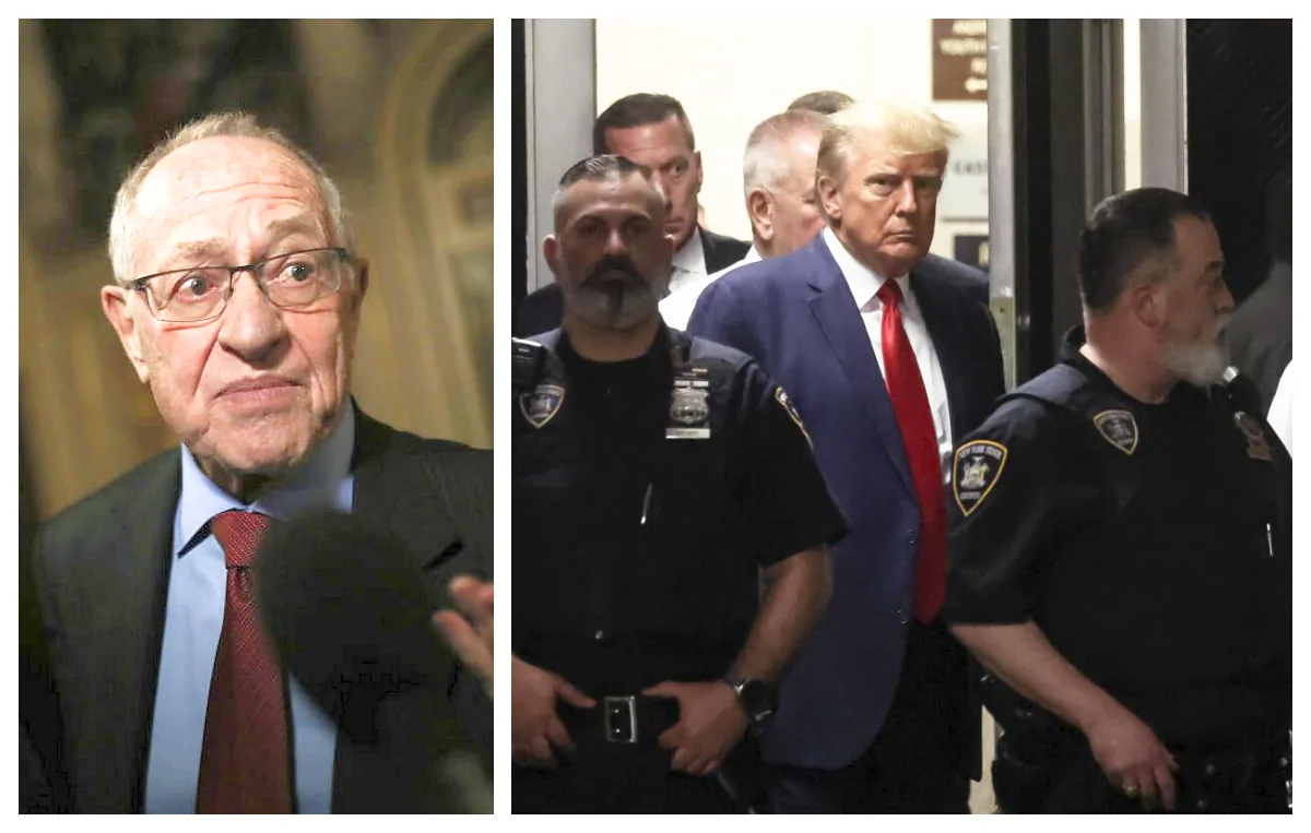 Alan Dershowitz and former President Donald Trump in file photos. (Mario Tama/Getty Images; Michael M. Santiago/Getty Images)