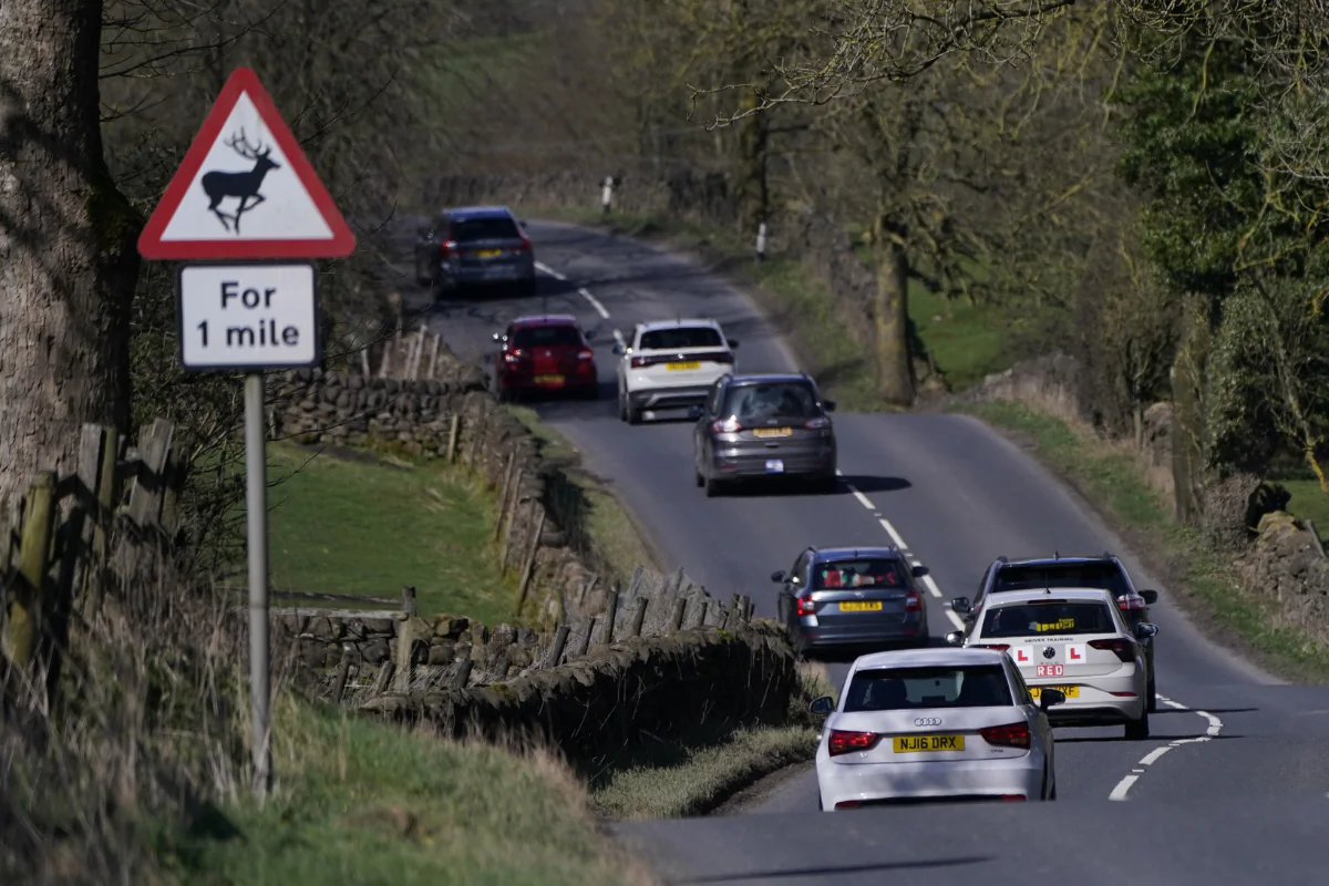 Bank holiday traffic near Rylstone in North Yorkshire on March 29, 2024. (Danny Lawson/PA Wire)