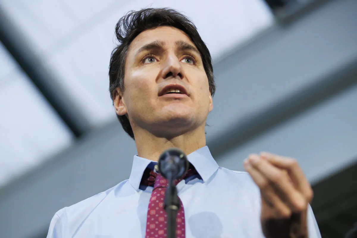 Prime Minister Justin Trudeau speaks during a press conference in Oakville, Ont., on April 24, 2024. (The Canadian Press/Cole Burston)