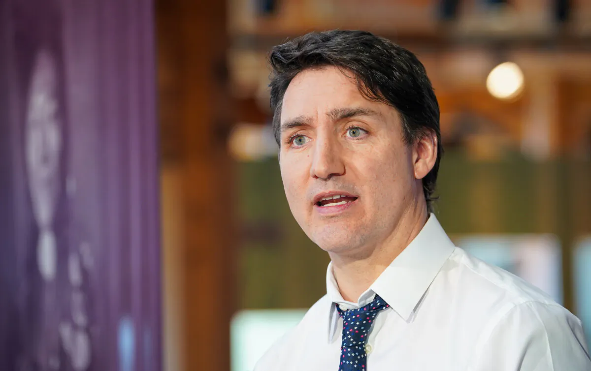 Prime Minister Justin Trudeau speaks during an announcement near Saskatoon on April 23, 2024. (THE CANADIAN PRESS/Heywood Yu)