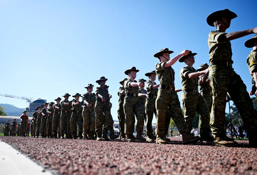 The Anzac Day Parade held at the Australian War Memorial in Canberra, Australia, on April 25, 2024. (Tracey Nearmy/Getty Images)