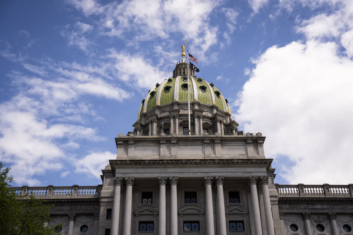 The Pennsylvania state Capitol in Harrisburg on April 24, 2024. (Madalina Vasiliu/The Epoch Times)