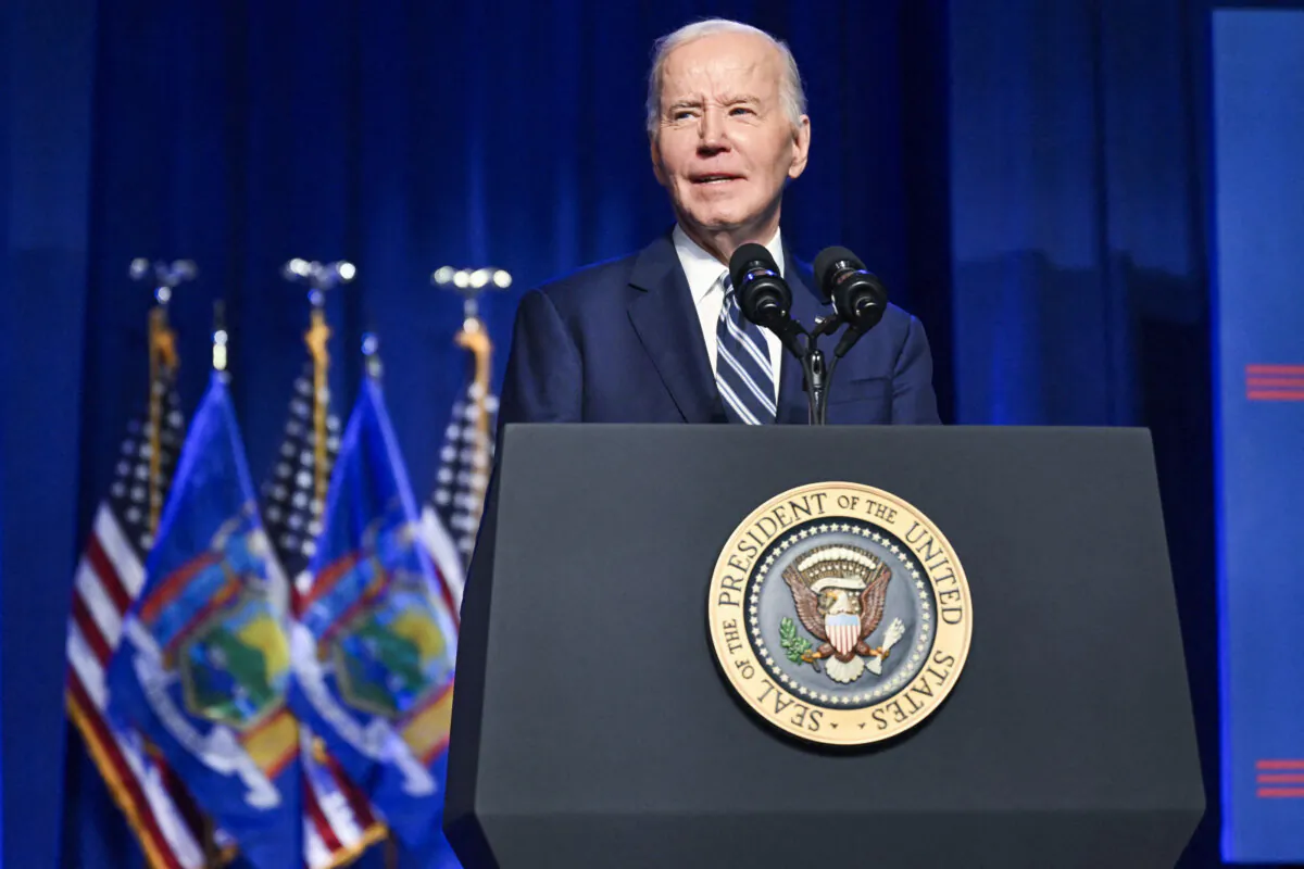 President Joe Biden speaks about the roles of the CHIPS and Science Act and his Investing in America agenda in growing the economy and creating jobs, at the Milton J. Rubenstein Museum in Syracuse, N.Y., on April 25, 2024. (Andrew Caballero-Reynolds/AFP via Getty Images)