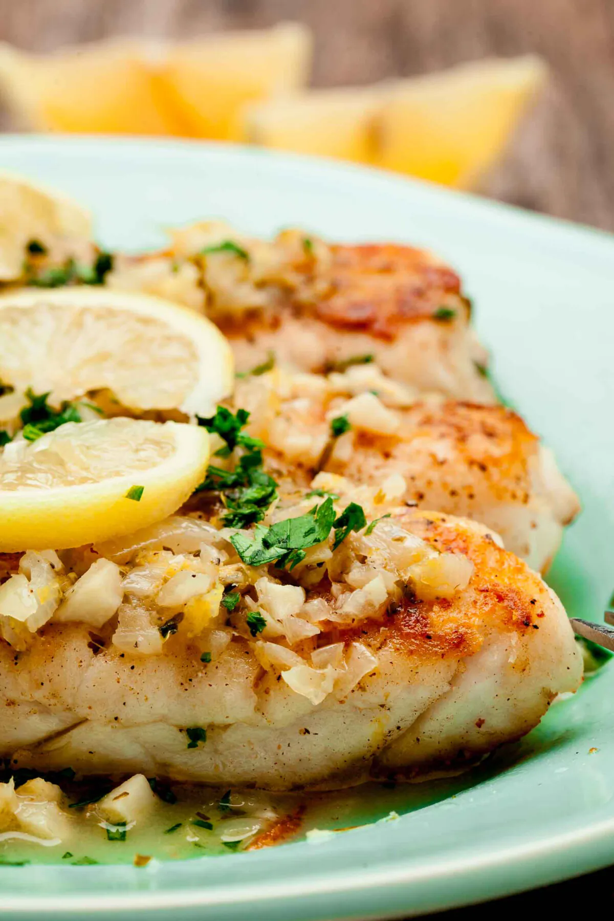The flavors of garlic, butter, and lemon fuse together to create a healthy and mouthwatering meal the whole family will devour. (Courtesy of Amy Dong)