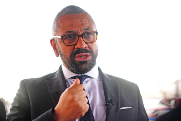 Home Secretary James Cleverly in Lampedusa Port during his trip to Lampedusa, Italy, on April 24, 2024. (Victoria Jones/PA Wire)