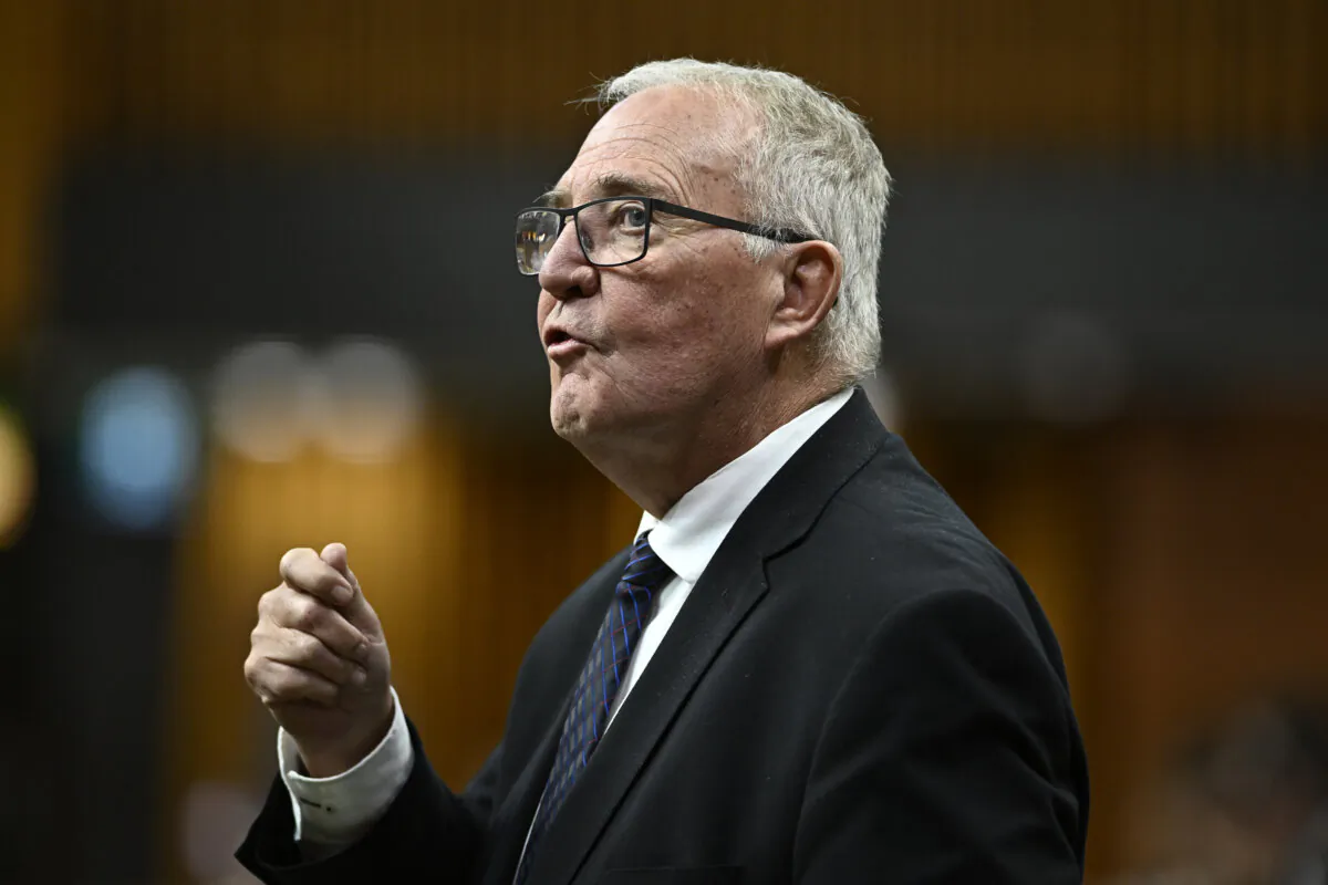 Defence minister Bill Blair rises during Question Period in the House of Commons on Parliament Hill in Ottawa on April 10, 2024. (The Canadian Press/Justin Tang)