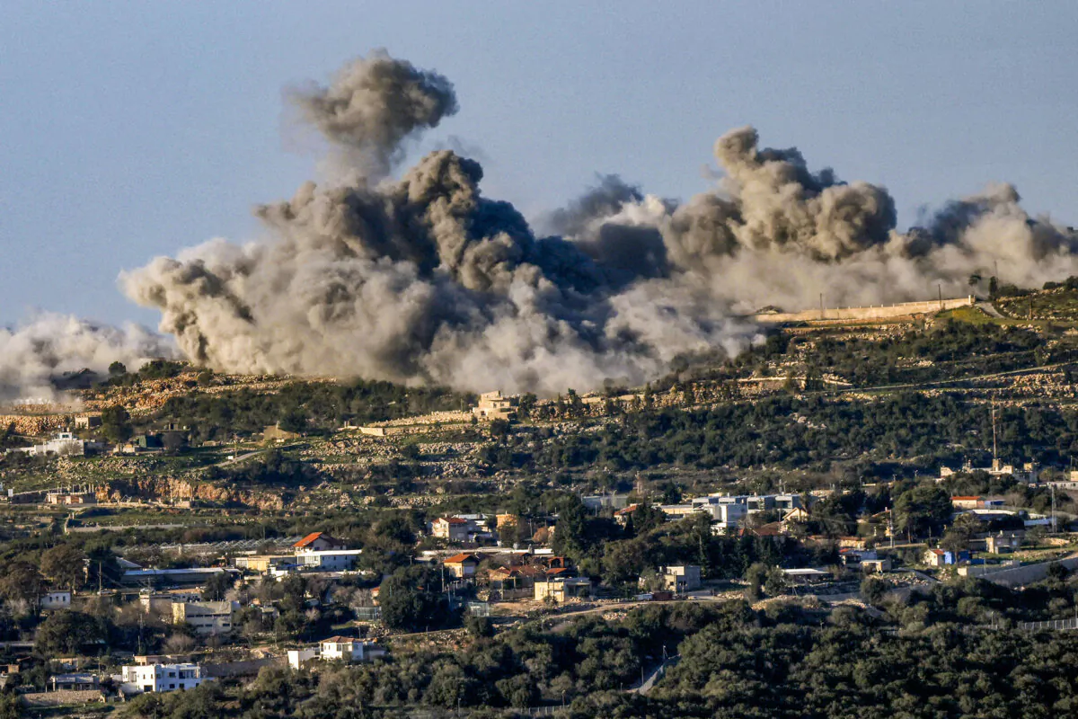 The southern Lebanese village of Marwahin following an Israeli bombardment on Dec. 26, 2023. (JALAA MAREY/AFP via Getty Images)