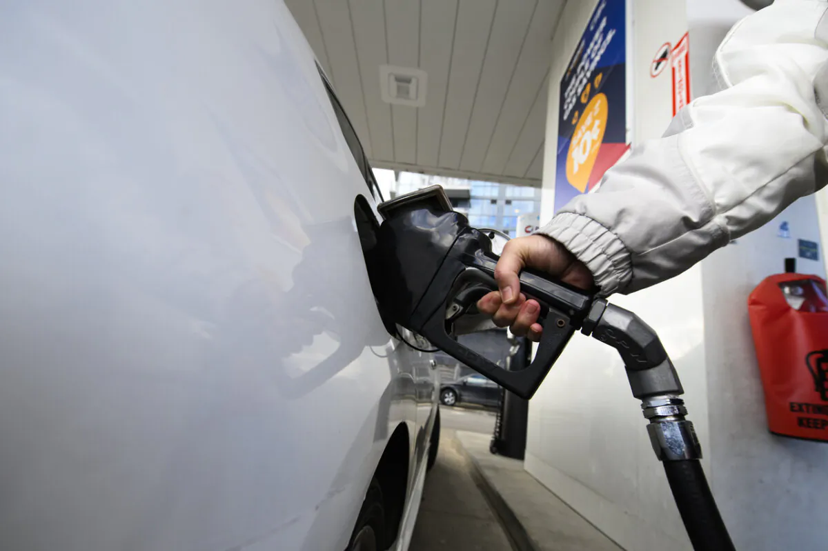 Fuelling up at a gas station in Mississauga, Ont., on Feb. 13, 2024. (The Canadian Press/Christopher Katsarov)