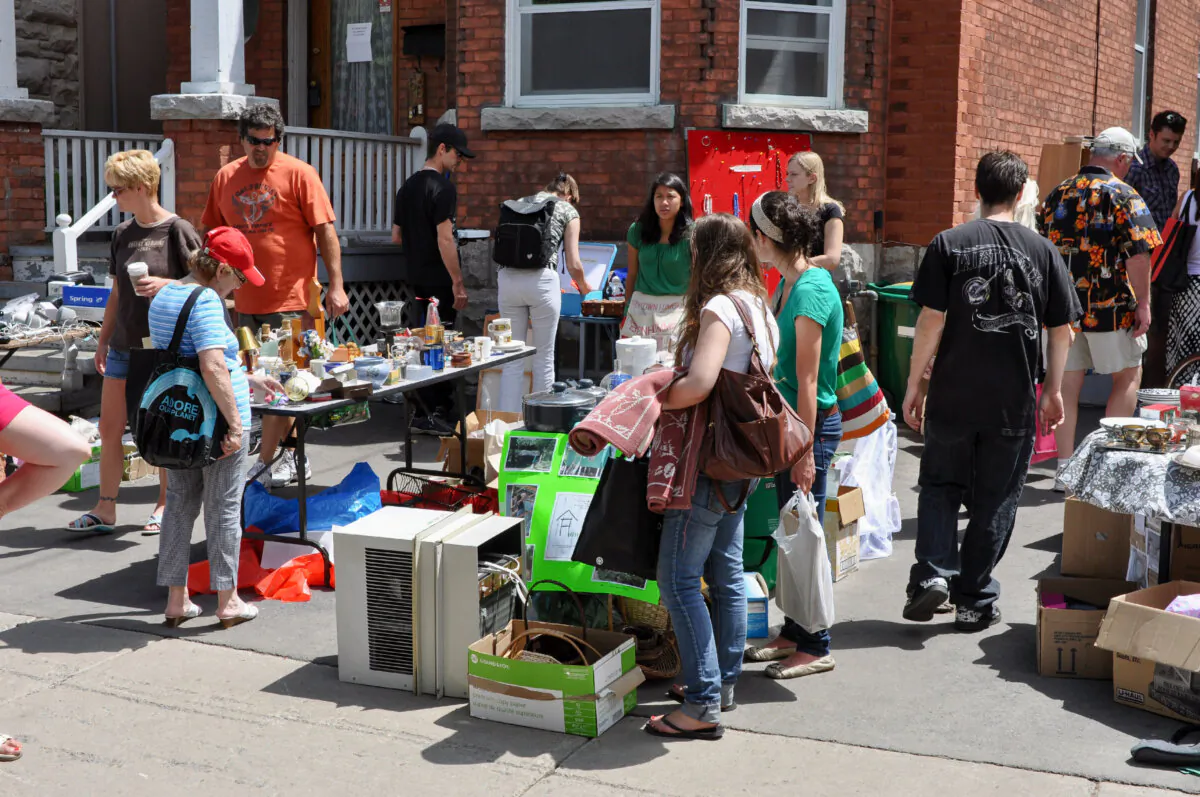 Garage sales and thrift stores are great places to find bargains. (Paul McKinnon/Shutterstock)