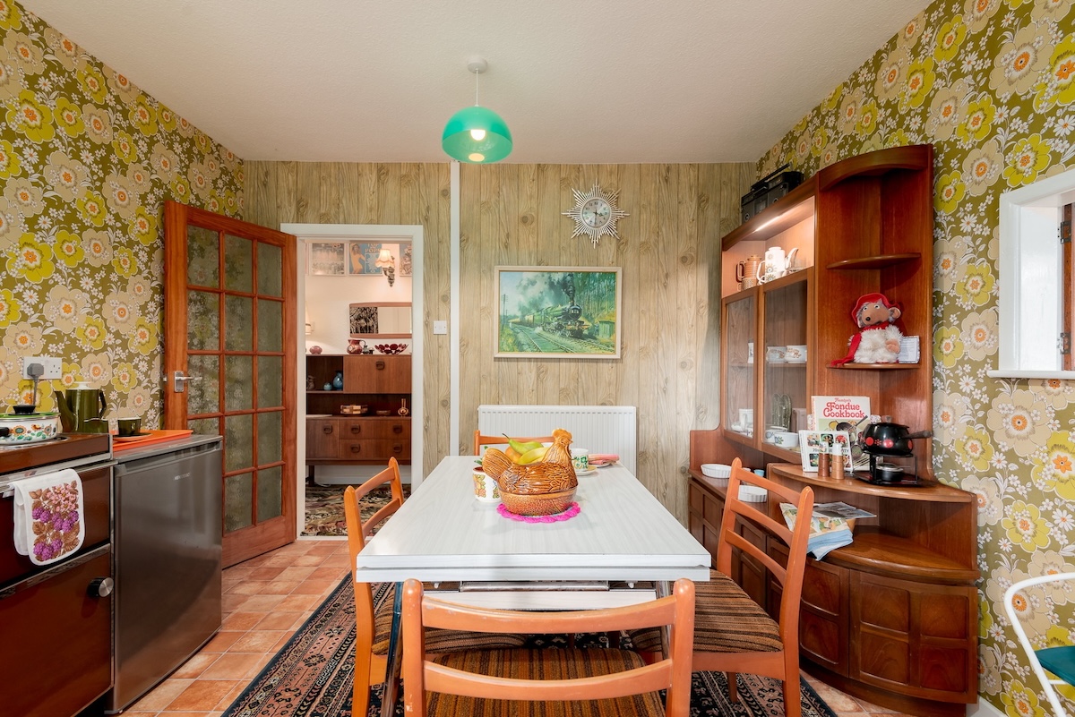 The dining area at the 1970s bungalow.