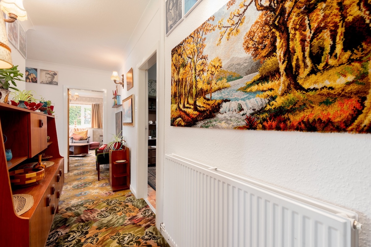 The corridor at the 1970s bungalow.