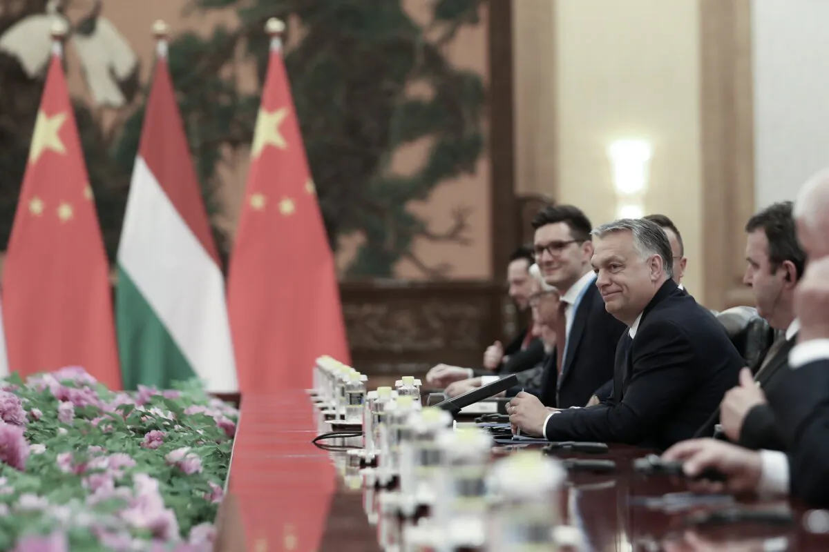 Hungarian Prime Minister Viktor Orbán talks to Chinese leader Xi Jinping (not pictured) during a bilateral meeting of the Second Belt and Road Forum at the Great Hall of the People in Beijing on April 25, 2019. (Andrea Verdelli/Pool/Getty Images)
