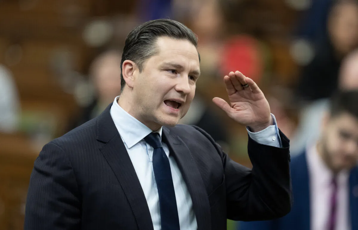 Conservative Leader Pierre Poilievre rises during Question Period, in Ottawa, on April 17, 2024. (The Canadian Press/Adrian Wyld)