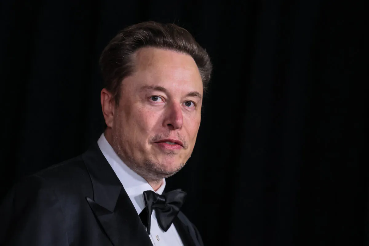 Elon Musk arrives at the Tenth Breakthrough Prize Ceremony at the Academy Museum of Motion Pictures in Los Angeles, Calif., on April 13, 2024. (Etienne Laurent/AFP via Getty Images)