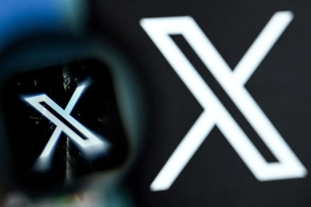 The logo of social media platform X on March 11, 2024. (Kirill Kudryavtsev/AFP via Getty Images)