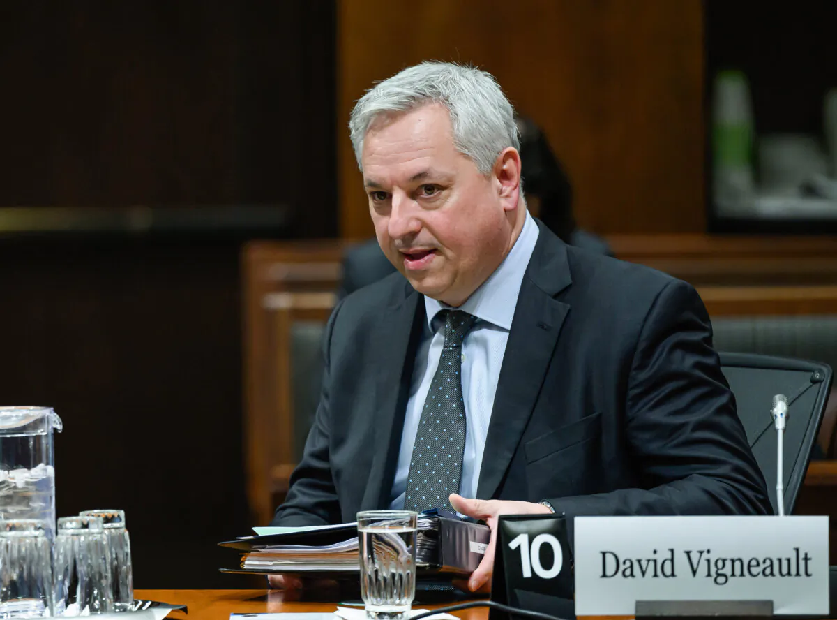 Canadian Security Intelligence Service Director David Vigneault prepares to appear before the Special Committee on the Canada–People’s Republic of China Relationship, on Parliament Hill in Ottawa, on April 29, 2024. (The Canadian Press/Justin Tang)