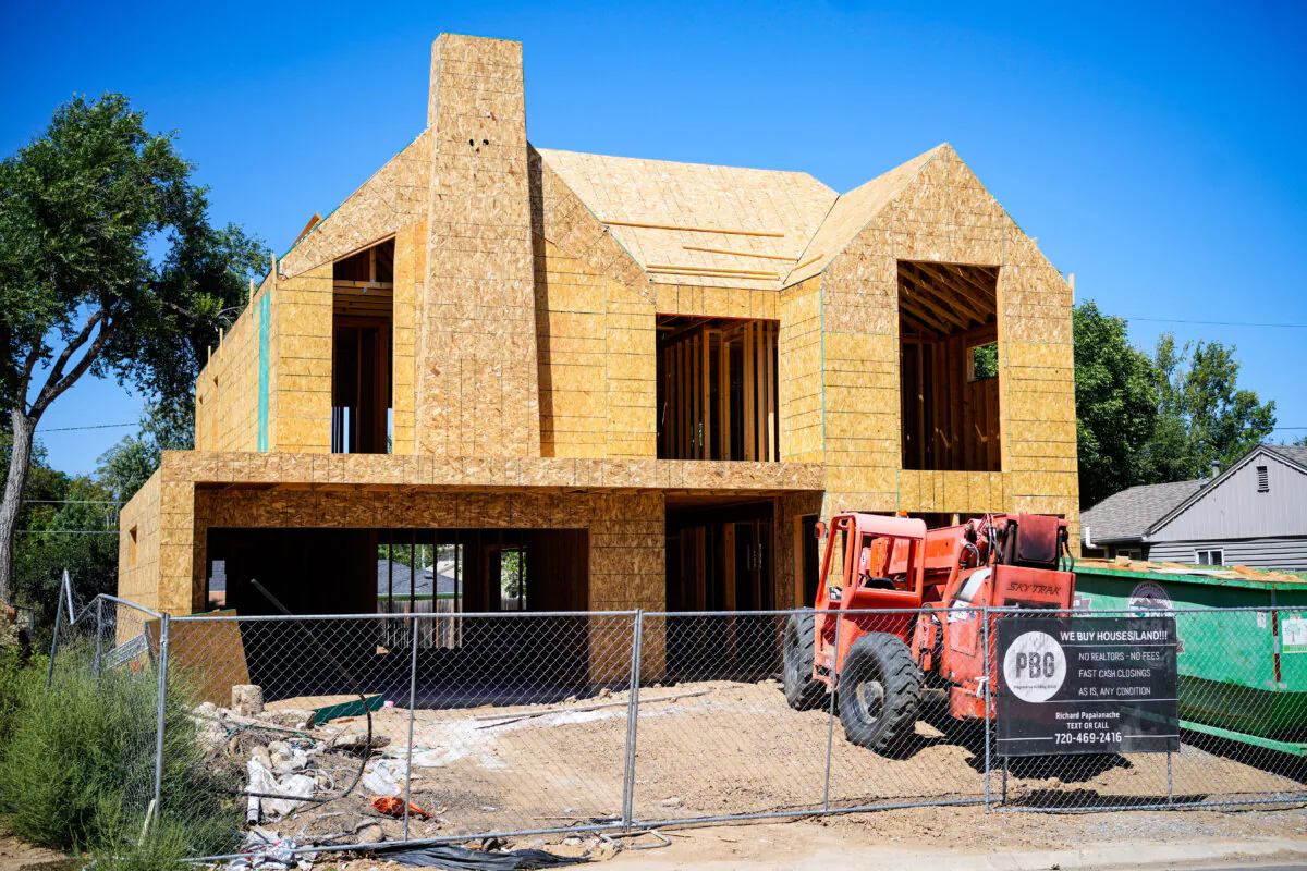 A new home under construction in southeast Denver on Aug. 21, 2023. (David Zalubowski/AP Photo)
