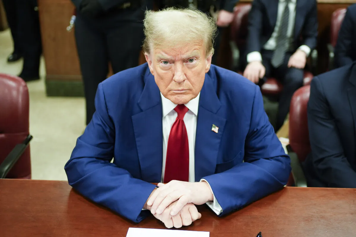 Former President Donald Trump appears in court during his trial for allegedly covering up hush money payments at Manhattan Criminal Court on April 30, 2024, in New York City. (Seth Wenig-Pool/Getty Images)